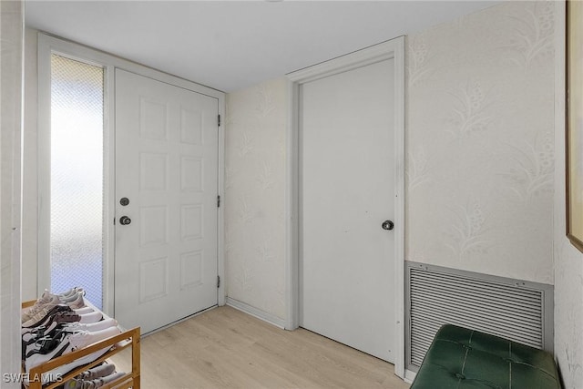 entryway with light wood-type flooring