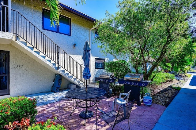 view of patio / terrace with a grill