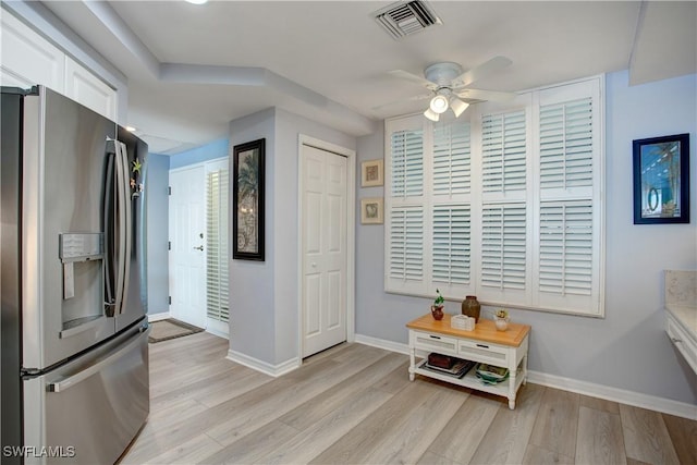 interior space with light hardwood / wood-style flooring