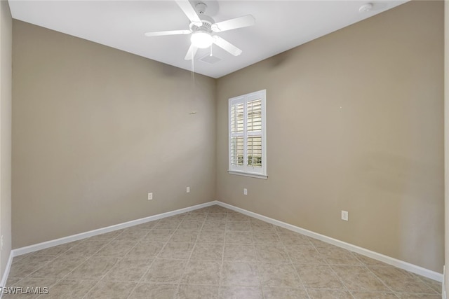 unfurnished room featuring ceiling fan