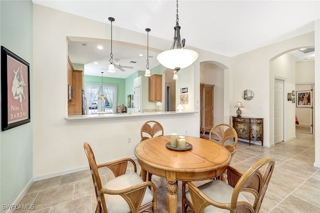 view of dining area