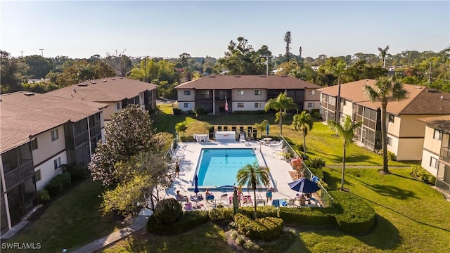 view of pool featuring a patio