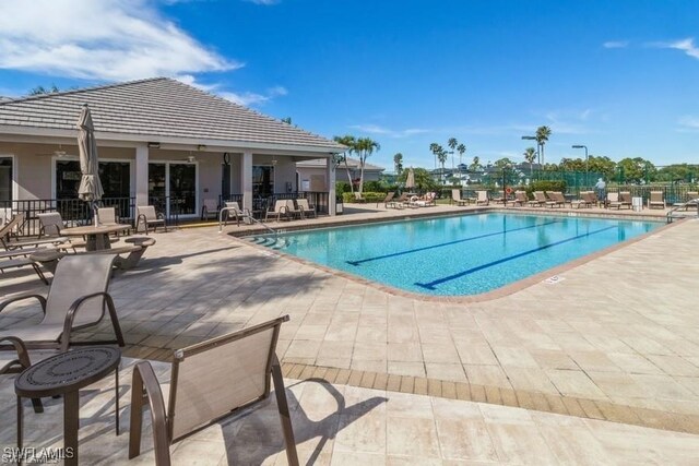 view of pool featuring a patio area