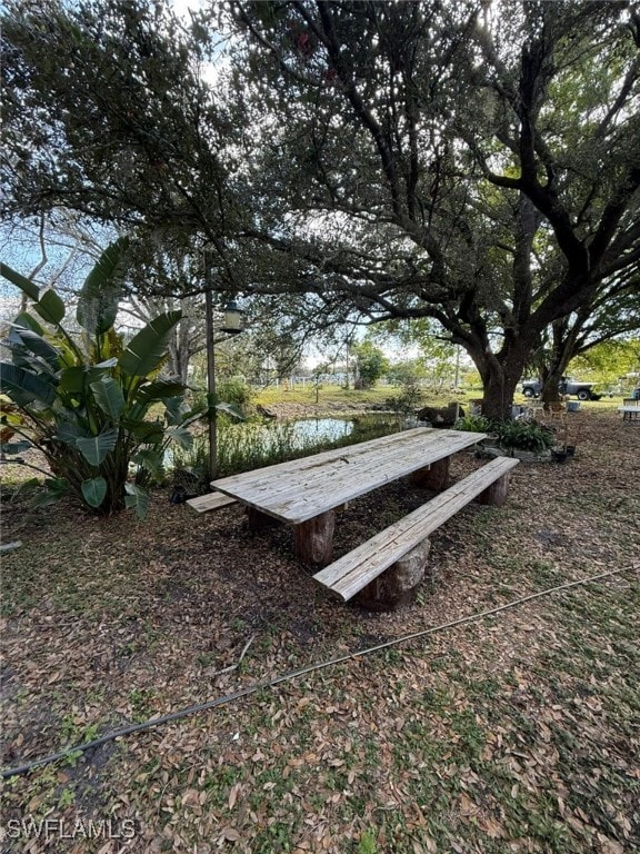 exterior space featuring a water view