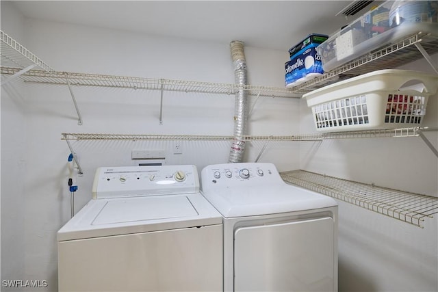 laundry area with washer and clothes dryer