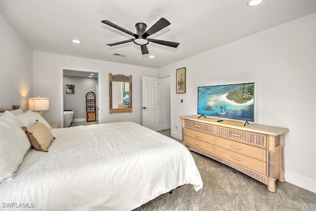 bedroom with ceiling fan