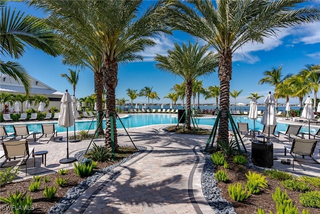 view of pool with a patio