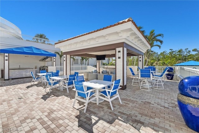 view of patio / terrace with a gazebo