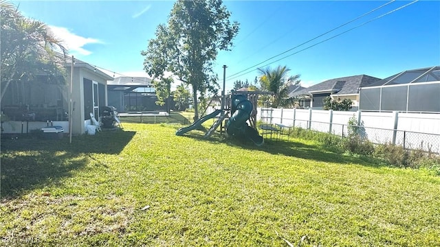 view of yard featuring a playground