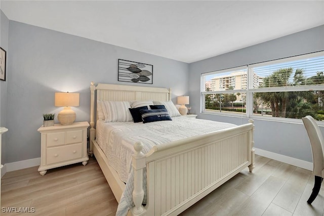 bedroom featuring light hardwood / wood-style floors