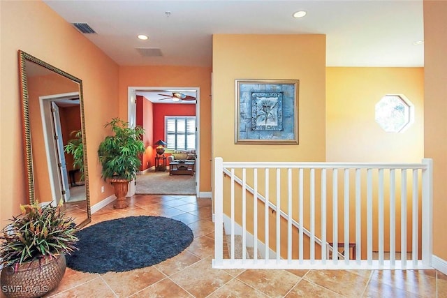 hall featuring tile patterned floors