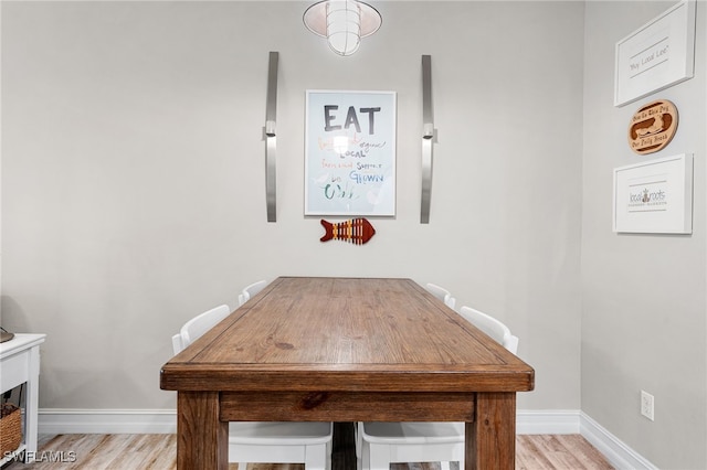 unfurnished dining area featuring light hardwood / wood-style floors