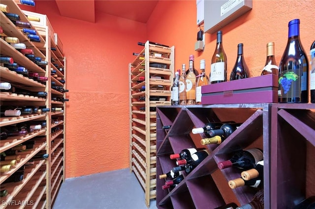 view of wine cellar