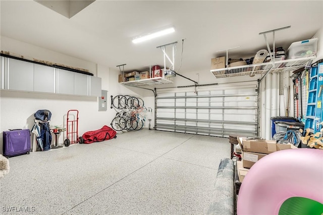 garage with electric panel