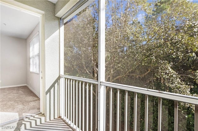 view of unfurnished sunroom