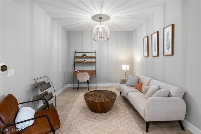 living room with baseboards