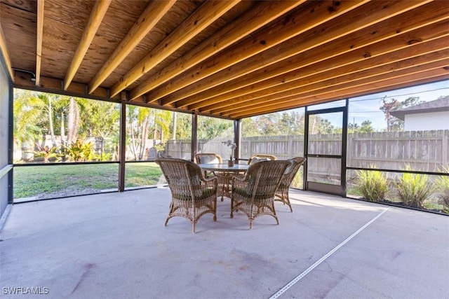 view of unfurnished sunroom