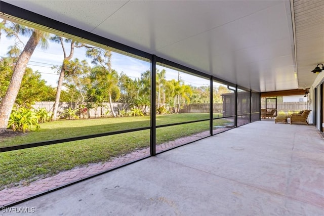 view of unfurnished sunroom