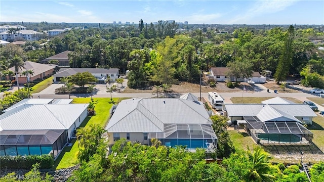 bird's eye view with a residential view