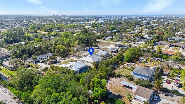 aerial view with a residential view