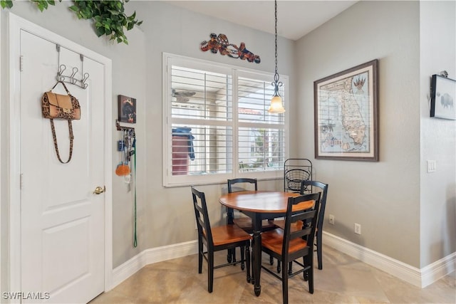 view of dining room