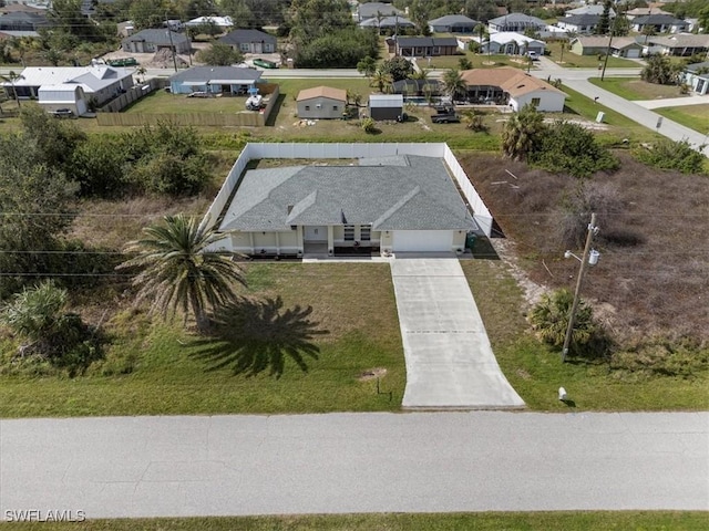 bird's eye view with a residential view