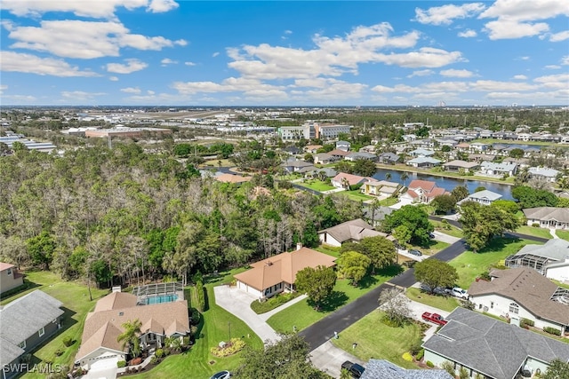 aerial view with a residential view