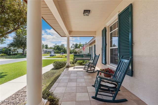 view of patio featuring covered porch