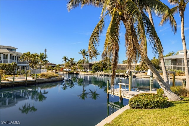 view of water feature featuring a boat dock