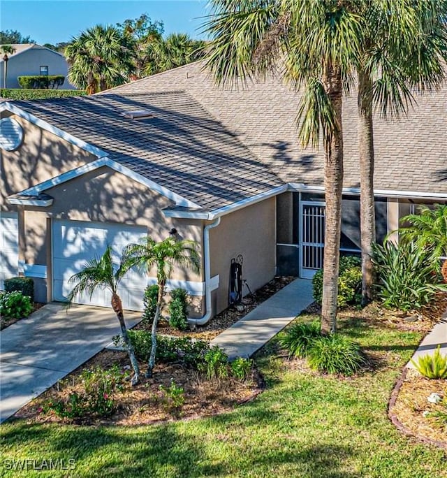 view of front of home with a garage