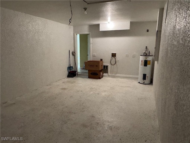 basement with water heater