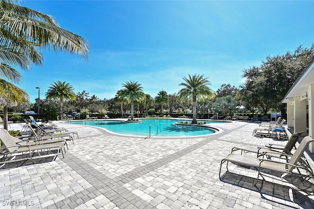 view of pool featuring a patio area