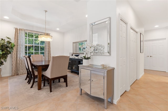 view of tiled dining room