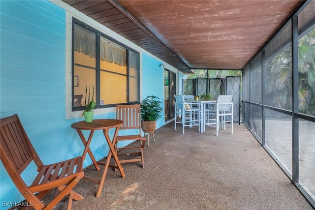 view of unfurnished sunroom