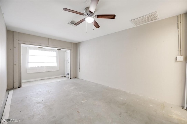 spare room featuring ceiling fan