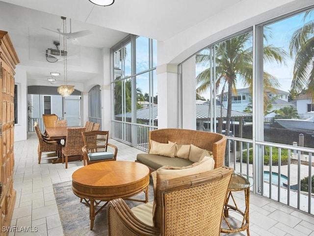 view of sunroom