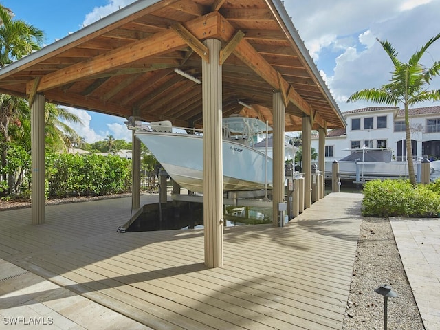 view of dock area