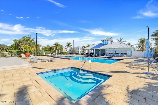 view of pool featuring a patio area