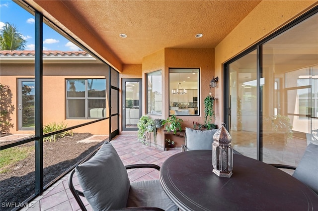 view of sunroom