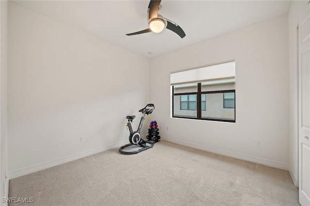 interior space featuring ceiling fan