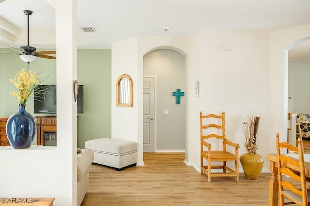 hallway featuring light wood-type flooring