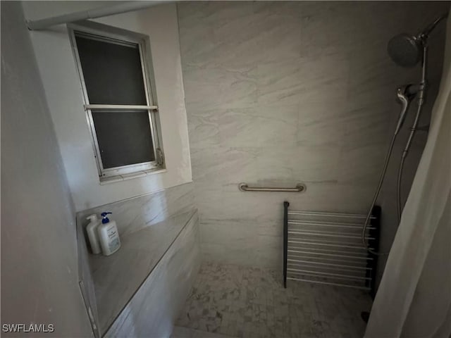 bathroom with a shower