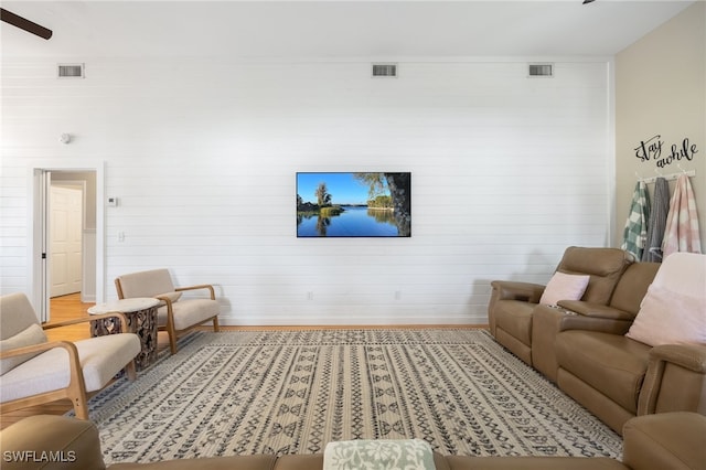 living room featuring hardwood / wood-style floors