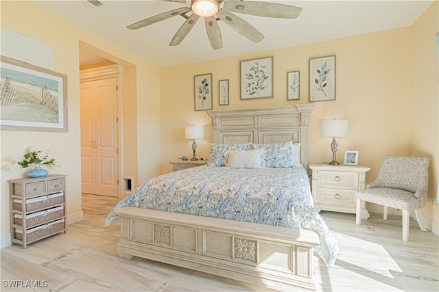 bedroom with ceiling fan