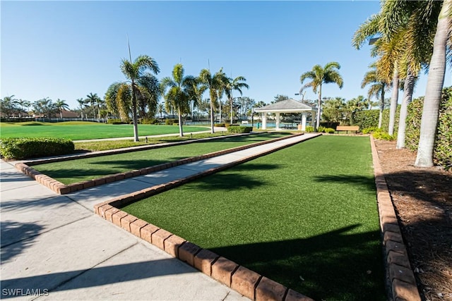 view of property's community with a gazebo