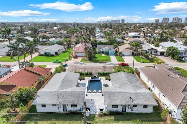 bird's eye view with a residential view