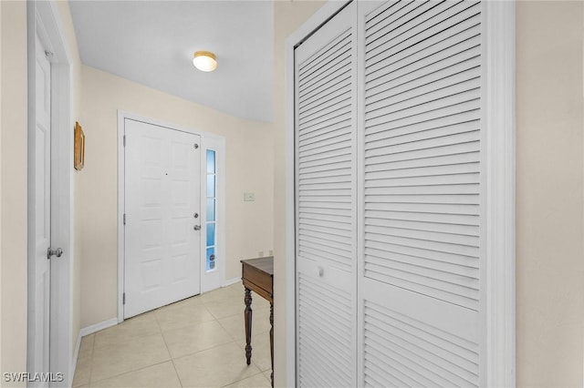 view of tiled foyer entrance