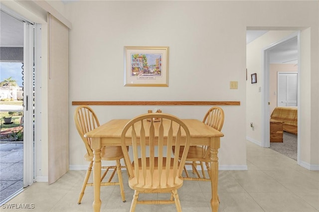 view of tiled dining area