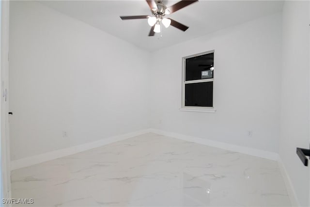 empty room featuring ceiling fan