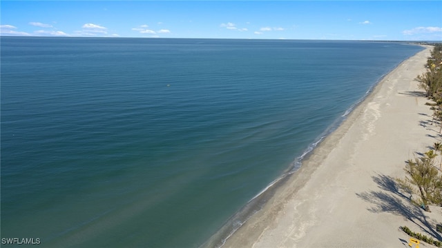 view of water feature featuring a view of the beach